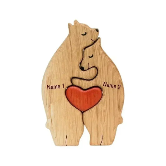 Engraved Bear Family Heirloom Puzzle