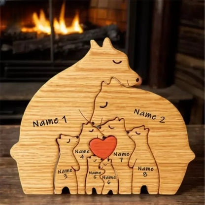 Engraved Bear Family Heirloom Puzzle