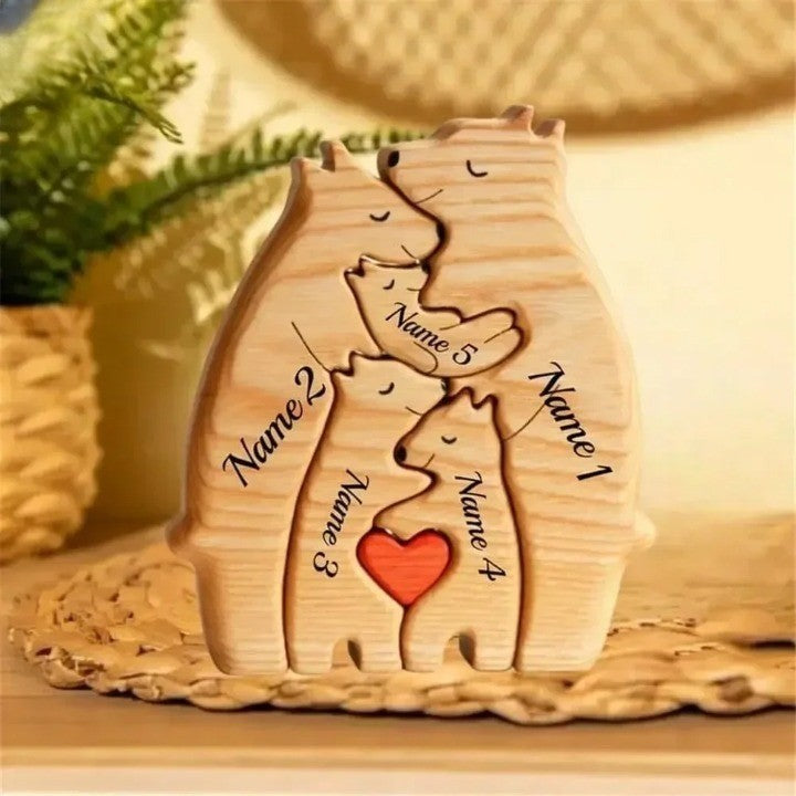 Engraved Bear Family Heirloom Puzzle