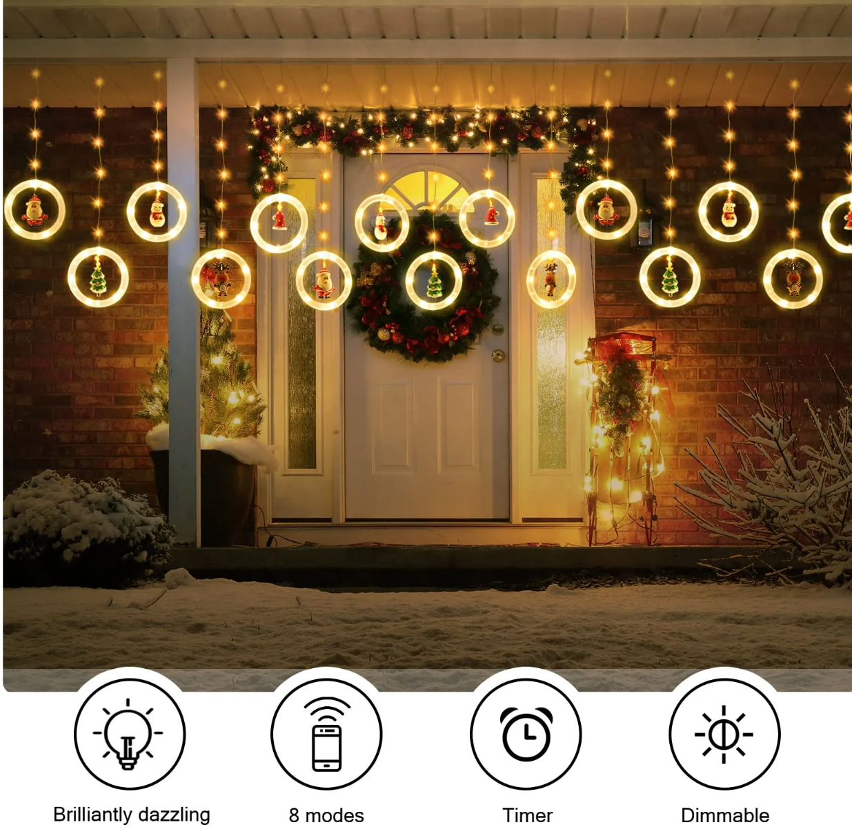 JoyfulLights® Holiday Curtain LED Lights