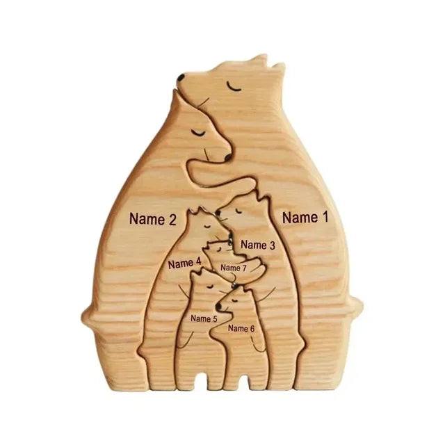 Engraved Bear Family Heirloom Puzzle