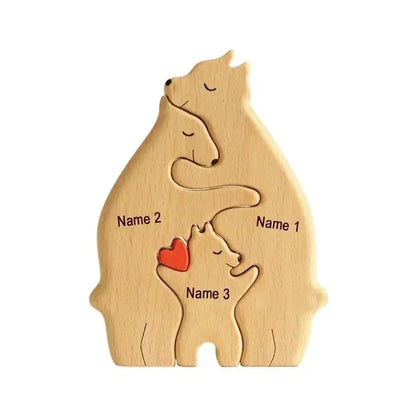 Engraved Bear Family Heirloom Puzzle