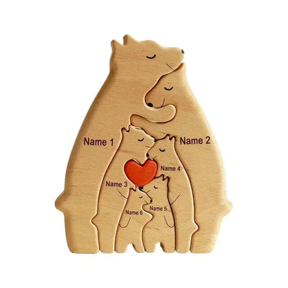 Engraved Bear Family Heirloom Puzzle