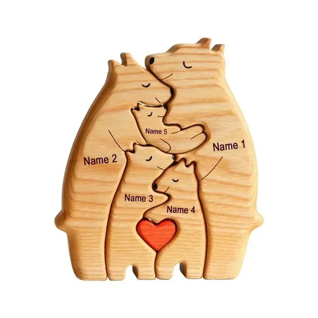 Engraved Bear Family Heirloom Puzzle