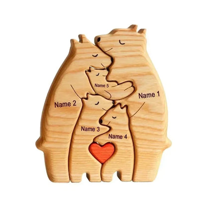 Engraved Bear Family Heirloom Puzzle