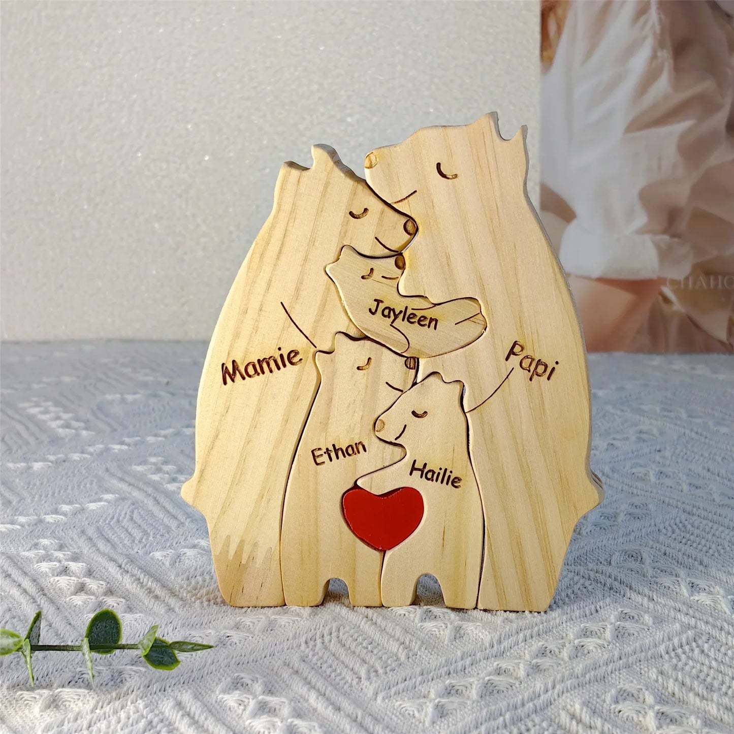 Engraved Bear Family Heirloom Puzzle